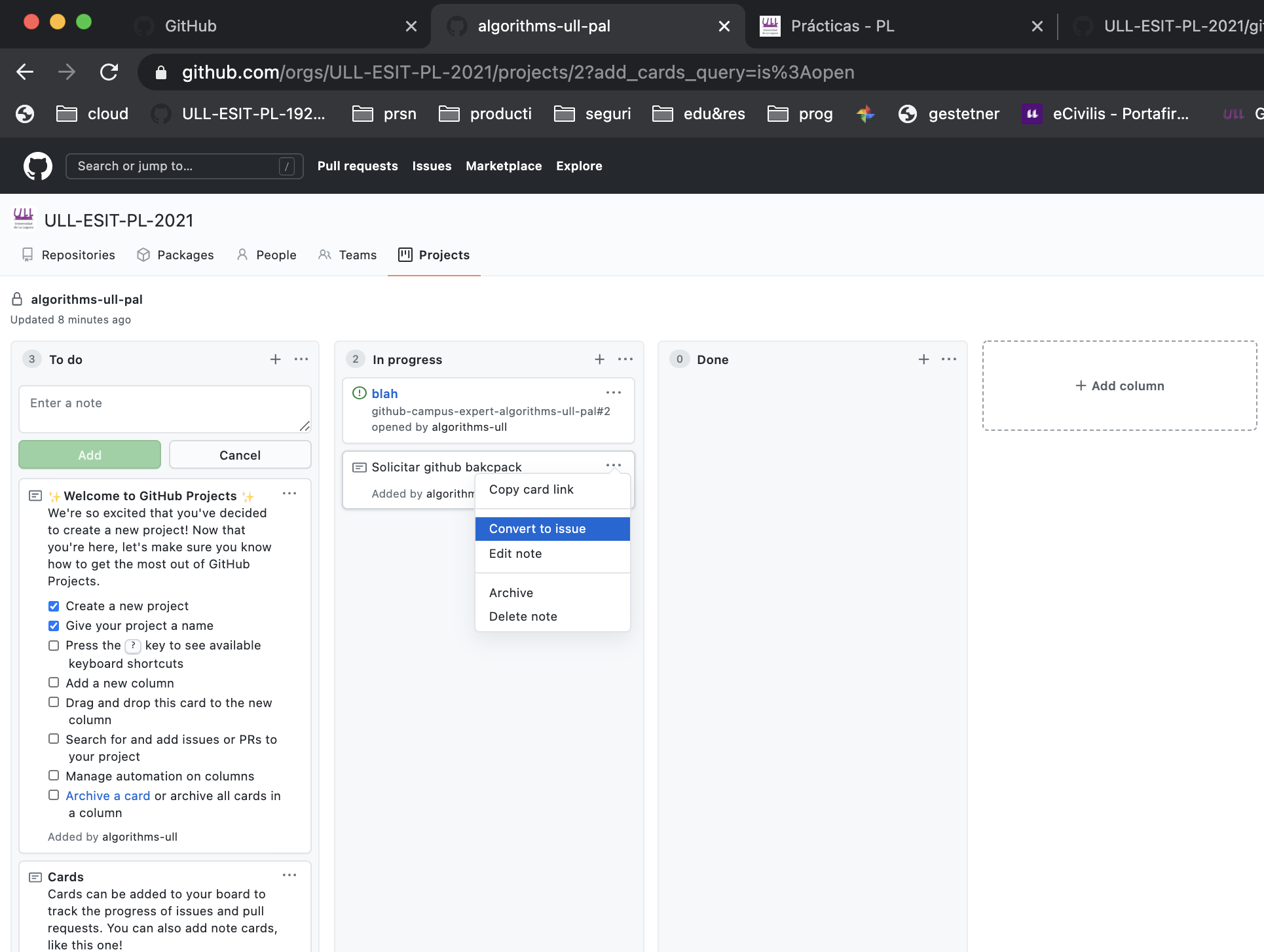 GitHub Project Board PL 22 23